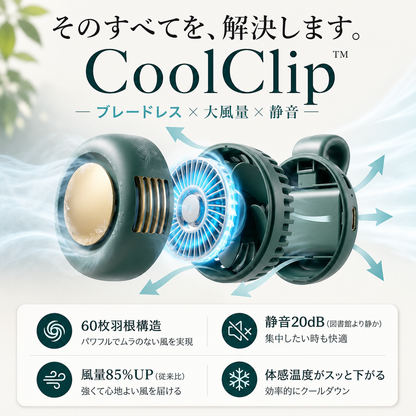 CoolClip™ 6WAY ポータブルクリップファン